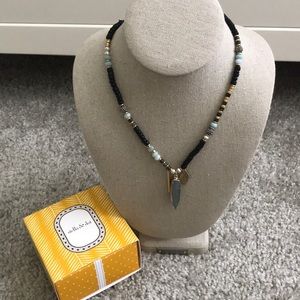 Stella & Dot wood rondel necklace
